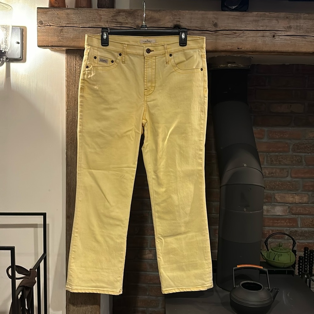 Z. Cavaricci Authentic Vintage Sz 10 (34x28) pale yellow Hand Crafted Denim Jean